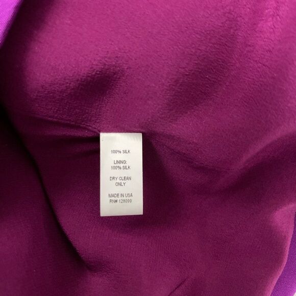 CUSHNIE ET OCHS Draped Silk Cutout Dress in Royal Purple - Picture 10 of 12